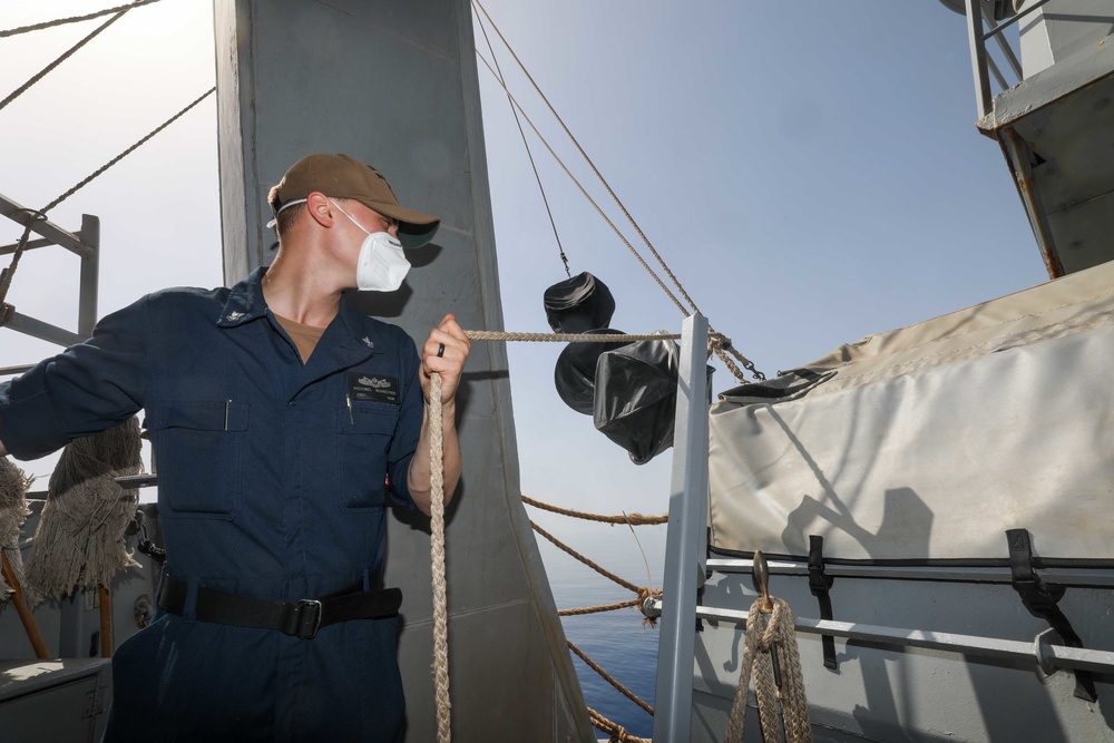 USS Cole Underway with Italian Naval Liasion Officers