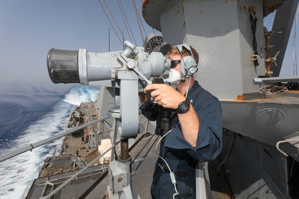 USS Cole Underway with Italian Naval Liasion Officers