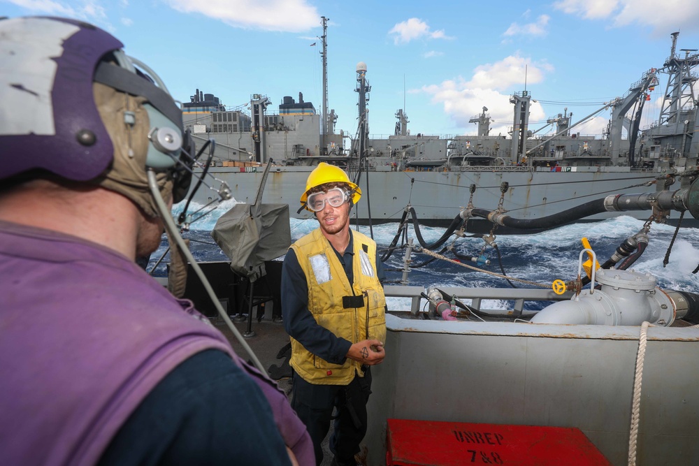 USS Cole Conducts a replenishment at sea with USNS Supply