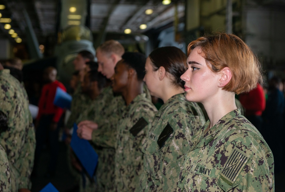USS Ronald Reagan (CVN 76) holds frocking ceremony
