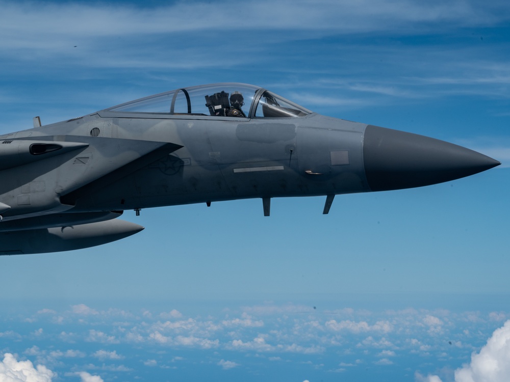 The 914th ARW refuels F-15 Eagles with the 159th FW