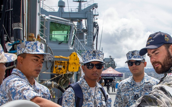 Multi-national partners tour HMAS Supply