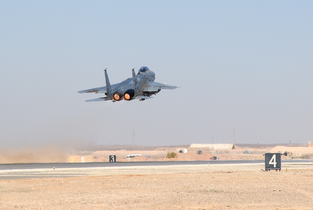 F-15 Takes off for Exercise