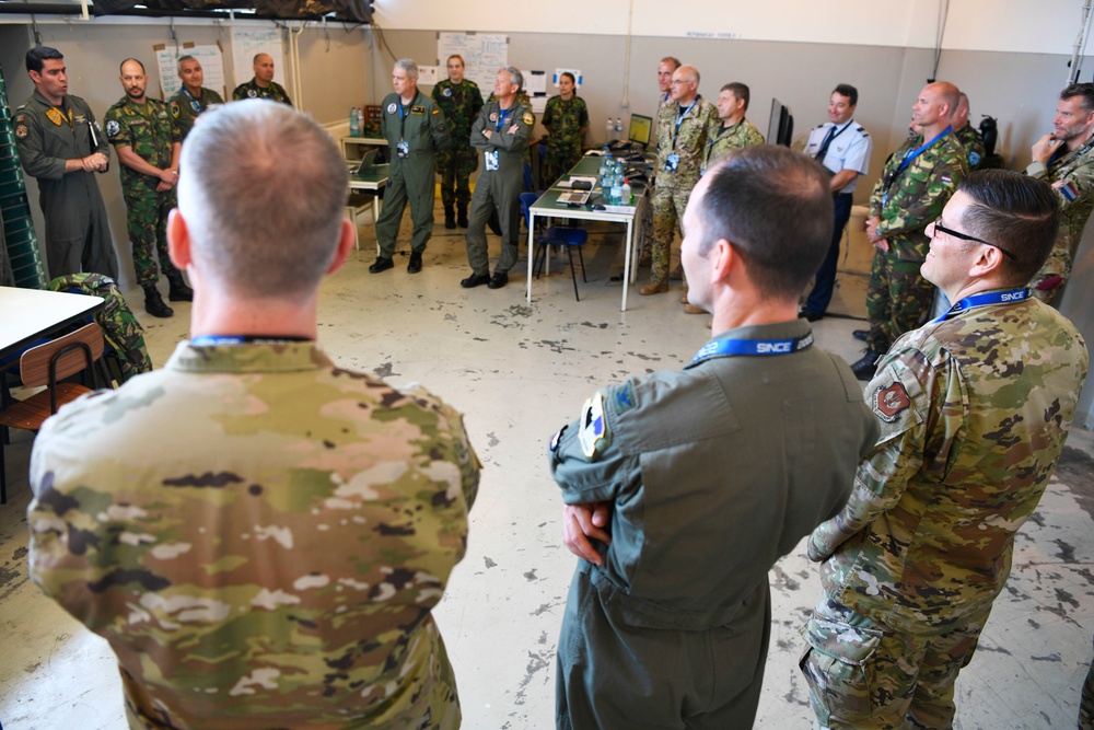 USAFE-AFAFRICA space forces director participates in a key leader engagement during Real Thaw 22
