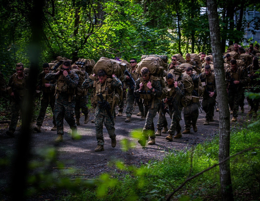 Marines with Guard Company conduct security forces training and sharpen infantry skills at Marine Corps Base Quantico, Va.