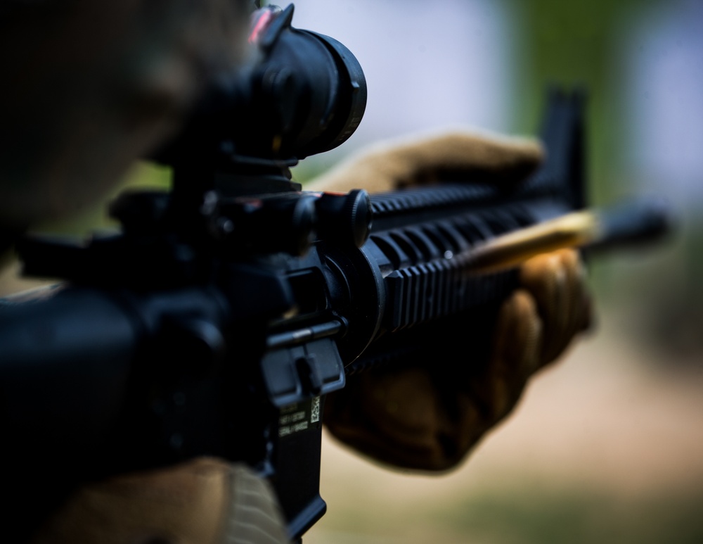 Marines with Guard Company conduct security forces training and sharpen infantry skills at Marine Corps Base Quantico, Va.