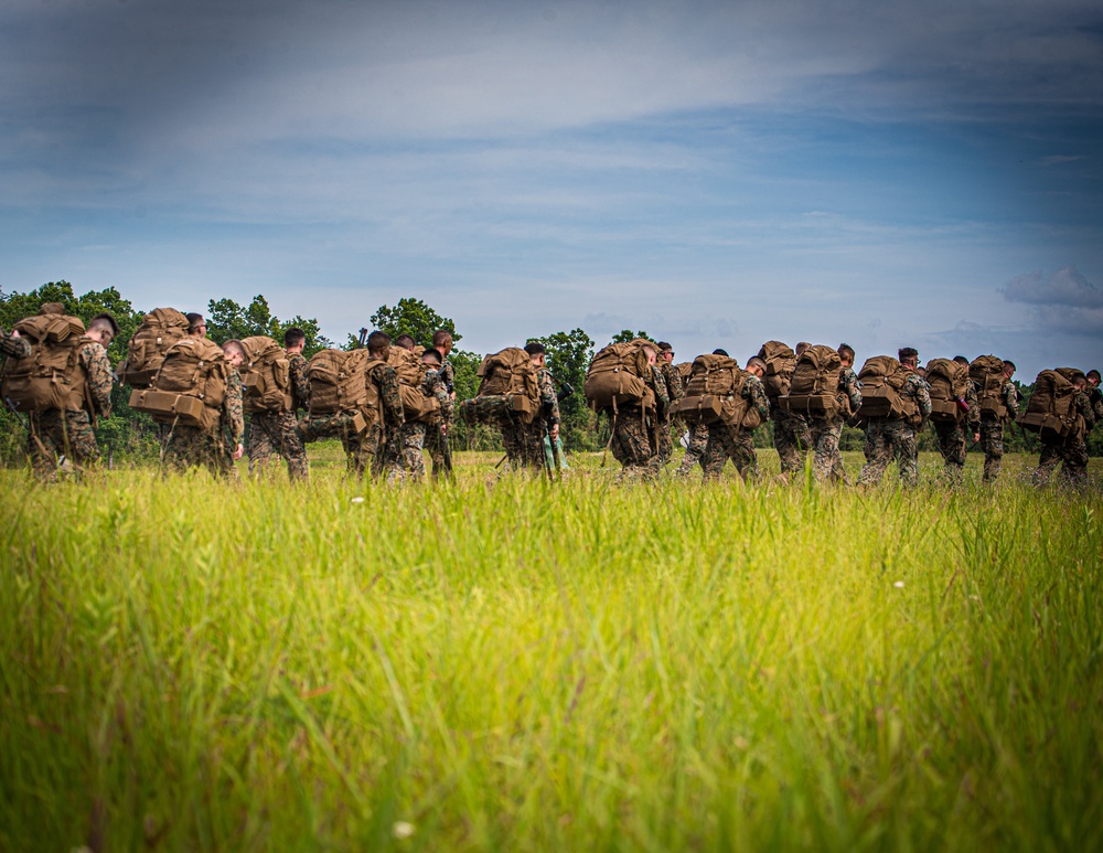 Marines with Guard Company conduct security forces training and sharpen infantry skills at Marine Corps Base Quantico, Va.