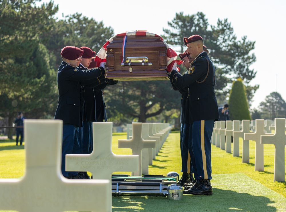 2nd Lt. William J. McGowan's Burial Ceremony at Normandy American Cemetery.