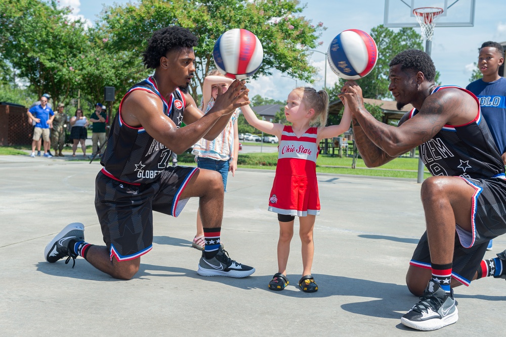 Harlem Globetrotters visit Team Moody