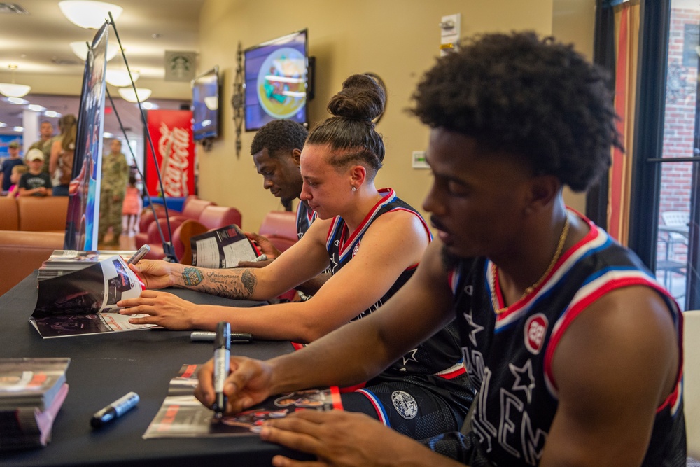 Harlem Globetrotters visit Team Moody