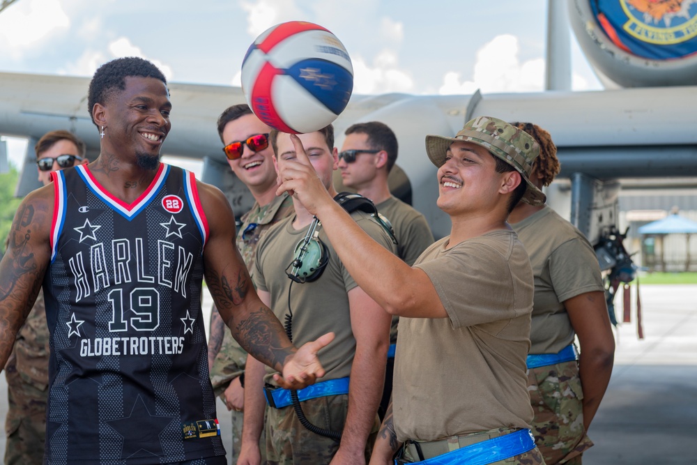 Harlem Globetrotters visit Team Moody