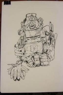 Combat artist illustrates Marine Raiders