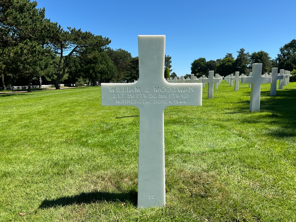 2nd Lt. William J. McGowan's Burial Ceremony at Normandy American Cemetery.