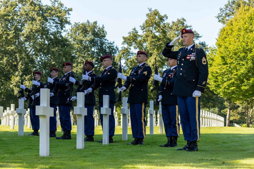 2nd Lt. William J. McGowan's Burial Ceremony at Normandy American Cemetery.