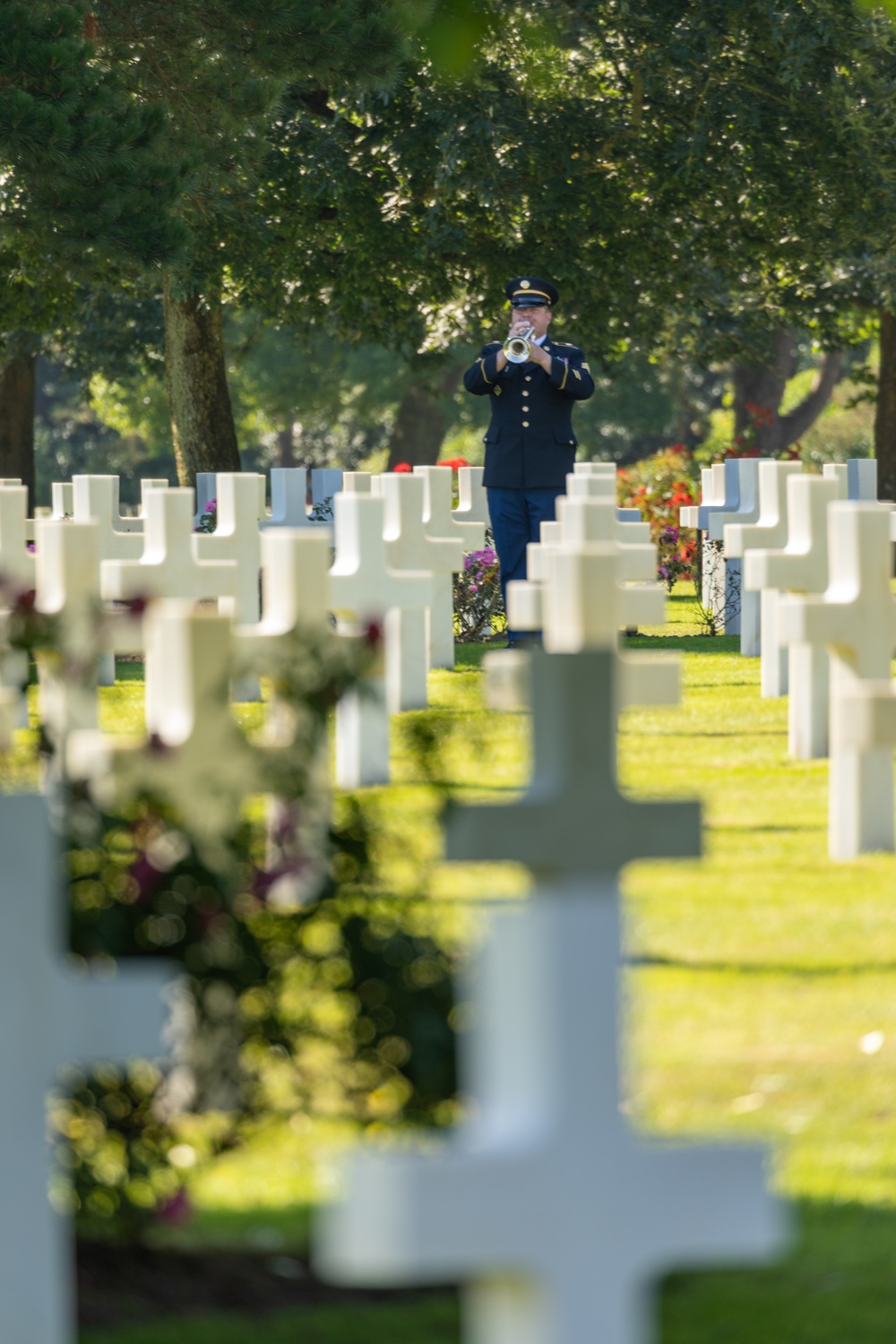 2nd Lt. William J. McGowan's Burial Ceremony at Normandy American Cemetery.