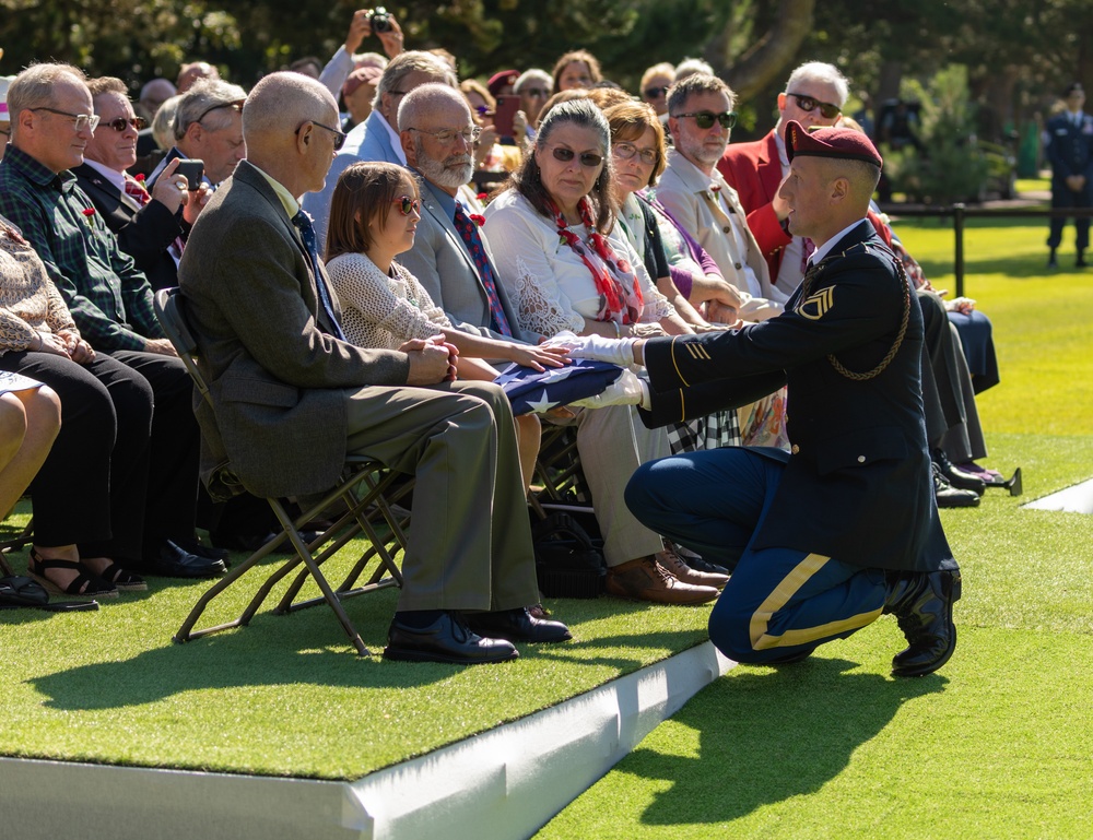 2nd Lt. William J. McGowan's Burial Ceremony at Normandy American Cemetery.