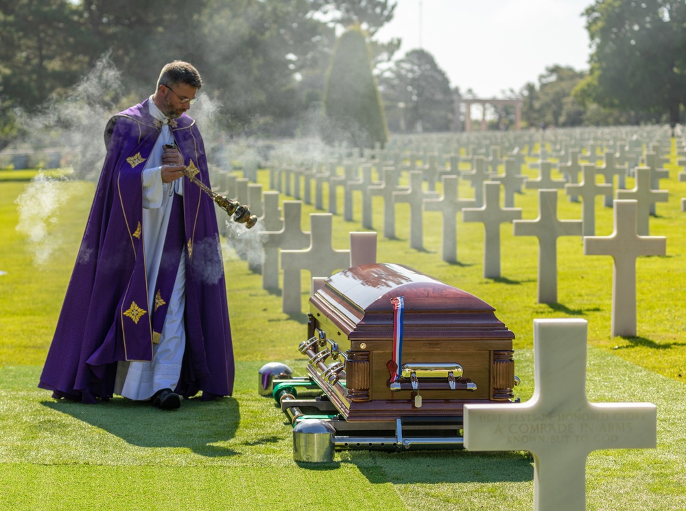 2nd Lt. William J. McGowan's Burial Ceremony at Normandy American Cemetery.