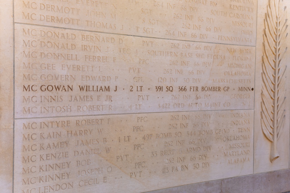 2nd Lt. William J. McGowan's Burial Ceremony at Normandy American Cemetery.