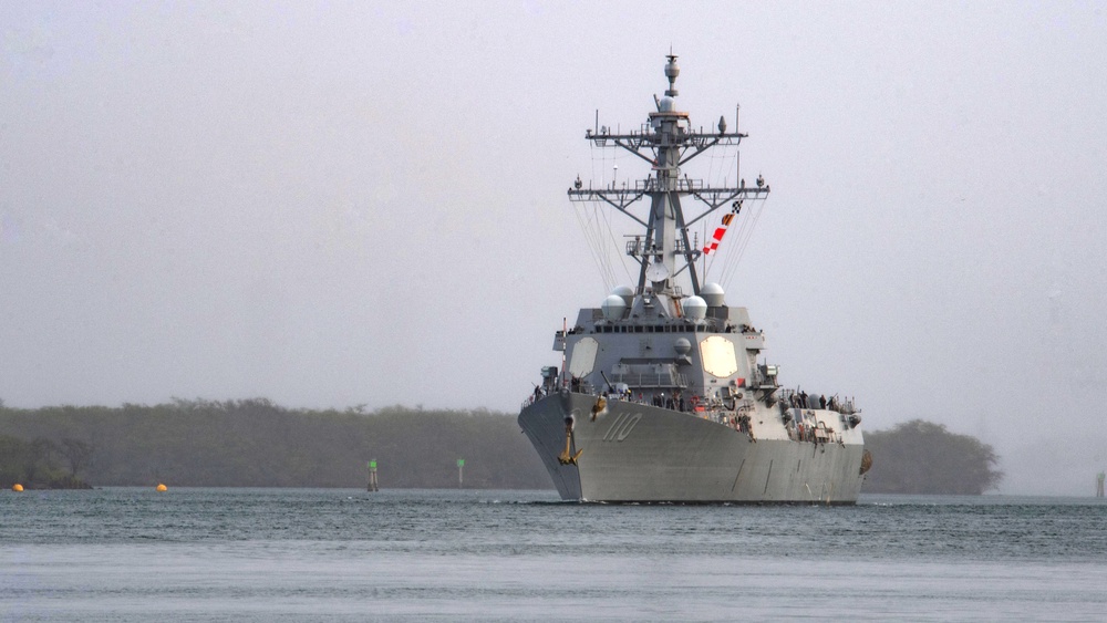 USS William P. Lawrence (DDG 110) departs Pearl Harbor