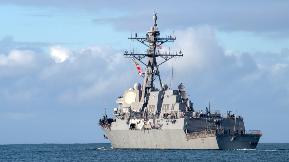 USS William P. Lawrence (DDG 110) departs Pearl Harbor