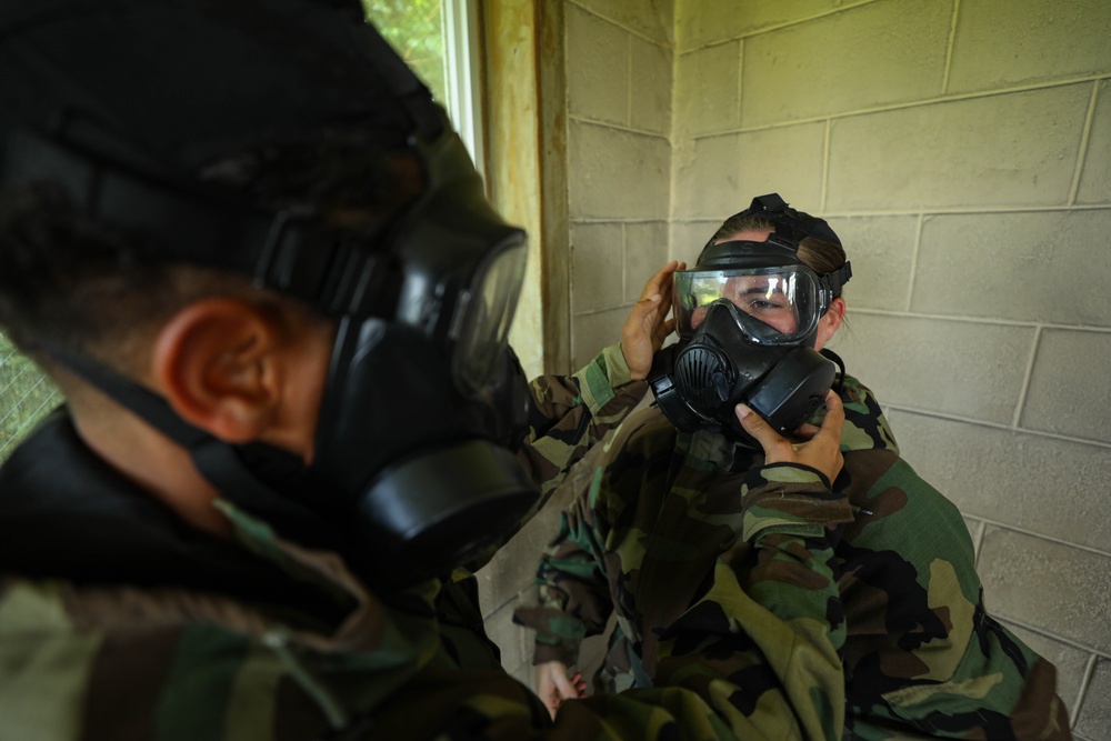 Marines with Combat Logistics Regiment 3 conduct CBRN response training