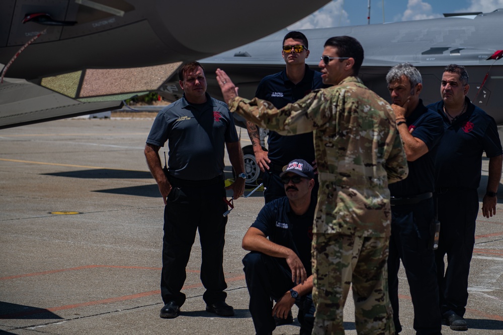 48th CES firefighters conduct familiarization training with joint, Hellenic Air Force partners