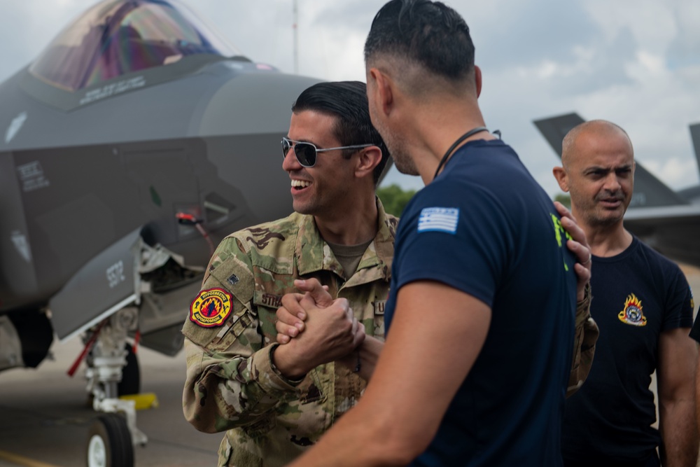 48th CES firefighters conduct familiarization training with joint, Hellenic Air Force partners