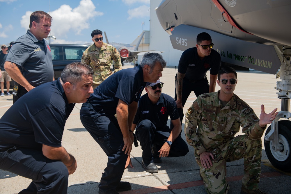 48th CES firefighters conduct familiarization training with joint, Hellenic Air Force partners