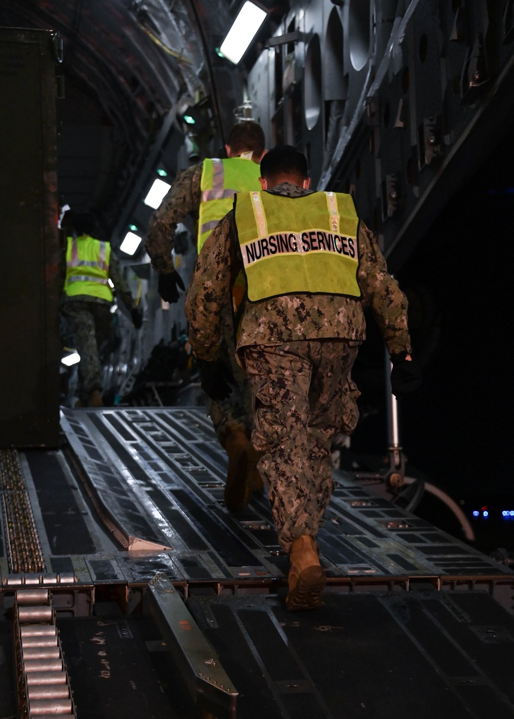 316th OMRS En-Route Patient Staging Facility team transports wounded service members