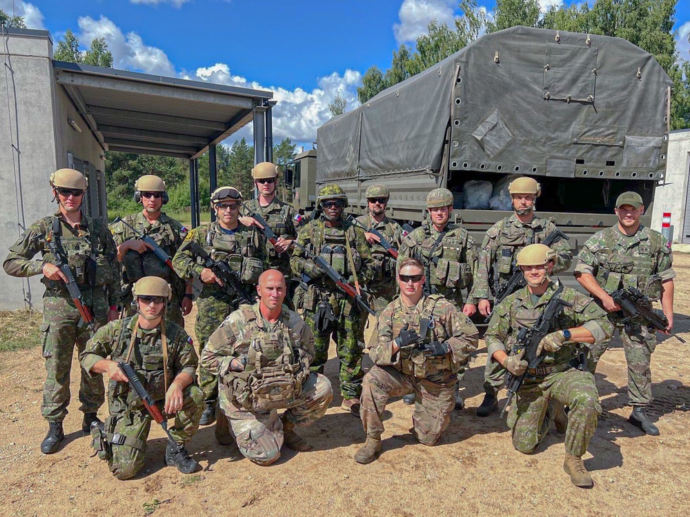 U.S. Soldiers, NATO eFP fire at the range at Latvia