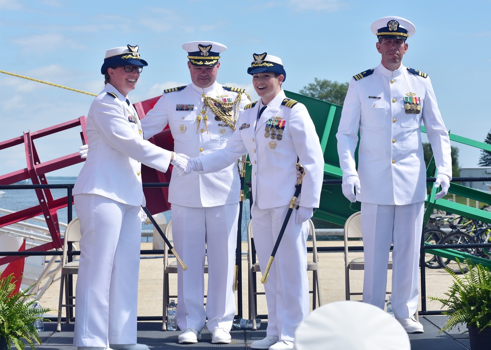 New commanding officer takes charge of CGC Mackinaw, Great Lakes' largest Coast Guard cutter