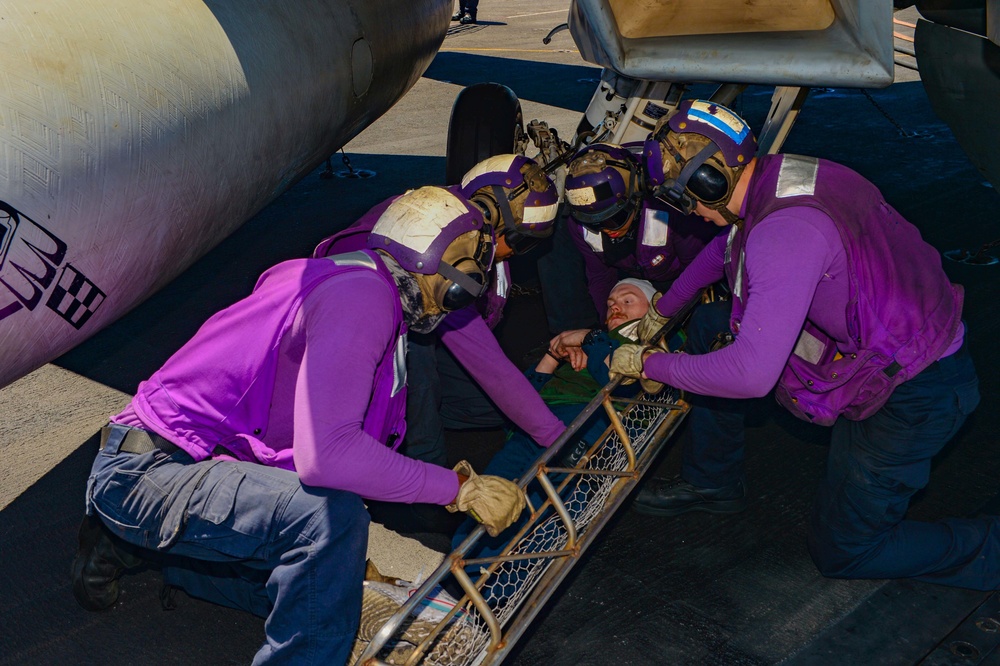 The Harry S. Truman Carrier Strike Group is on a scheduled deployment in the U.S. Naval Forces Europe area of operations, employed by U.S. Sixth Fleet to defend U.S., allied and partner interests.