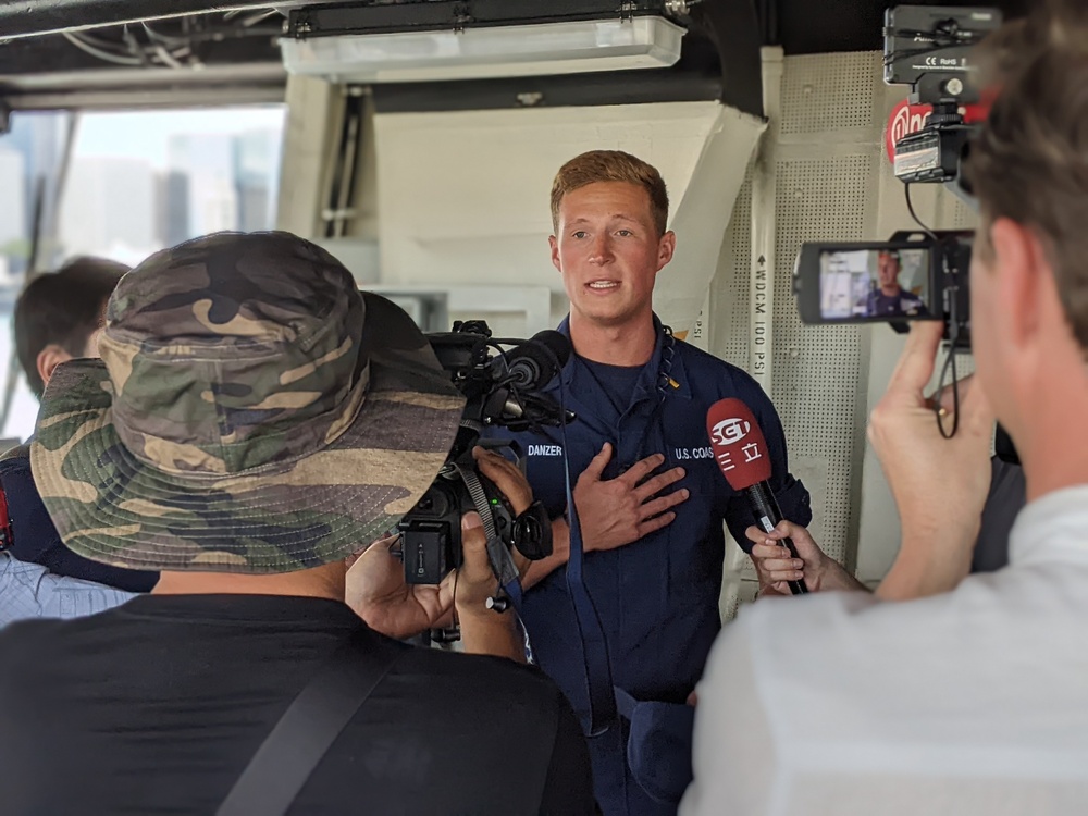 Coast Guard Cutter Midgett hosts media during RIMPAC 2022