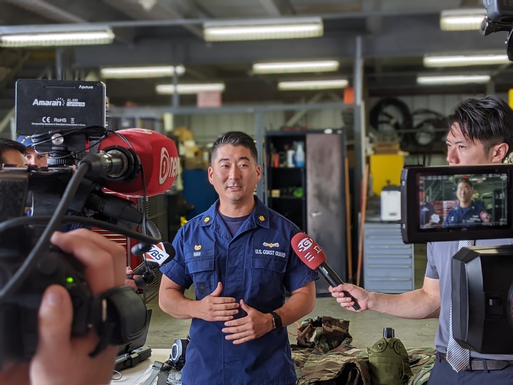 Coast Guard Maritime Safety and Security Team Honolulu Speaks to Media During RIMPAC 2022