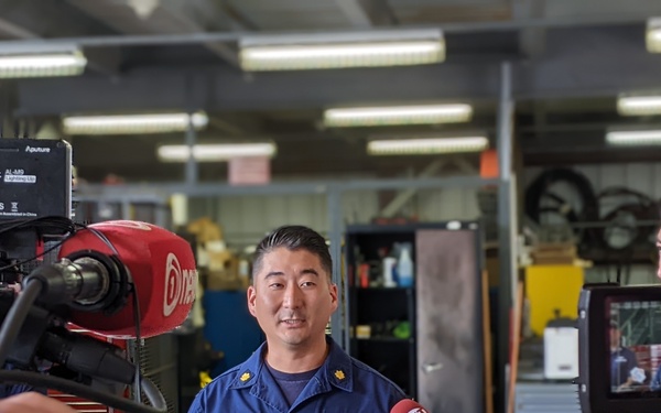 Coast Guard Maritime Safety and Security Team Honolulu Speaks to Media During RIMPAC 2022