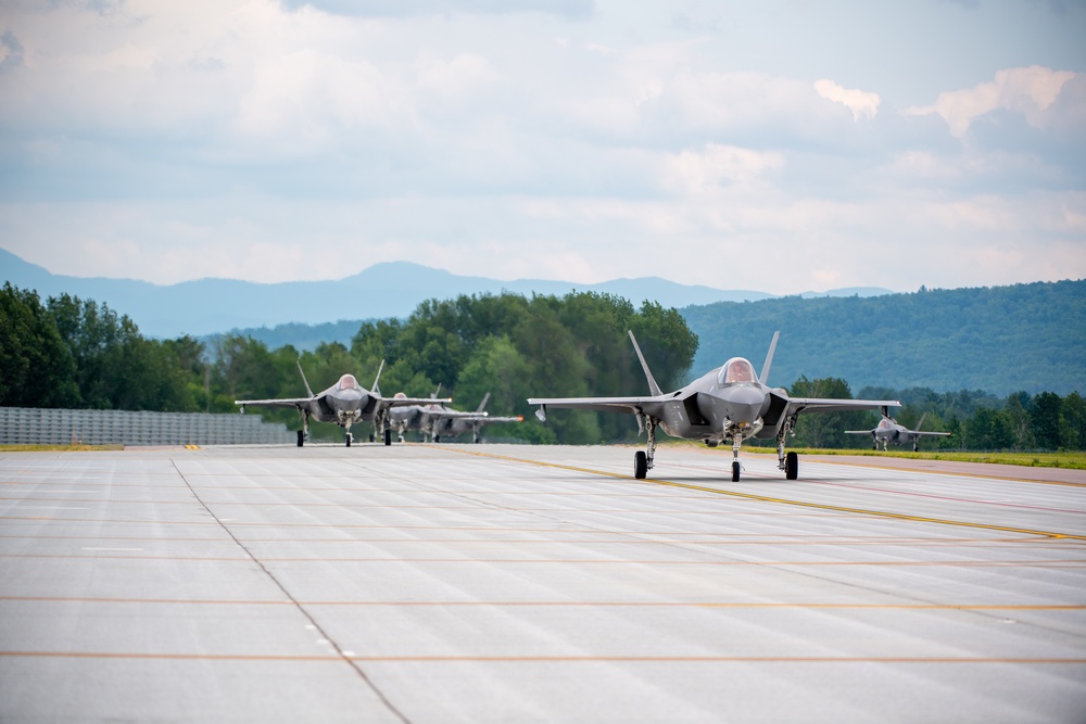 F-35’s from the 33rd Fighter Wing Arrive in VT