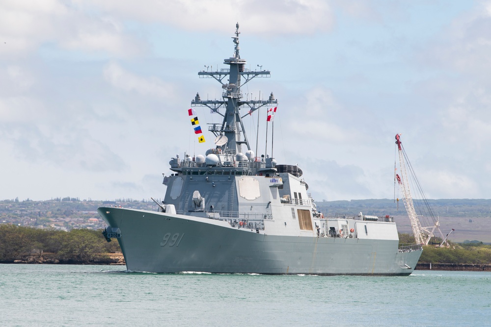 ROKS Sejong The Great departs Pearl Harbor for RIMPAC 2022