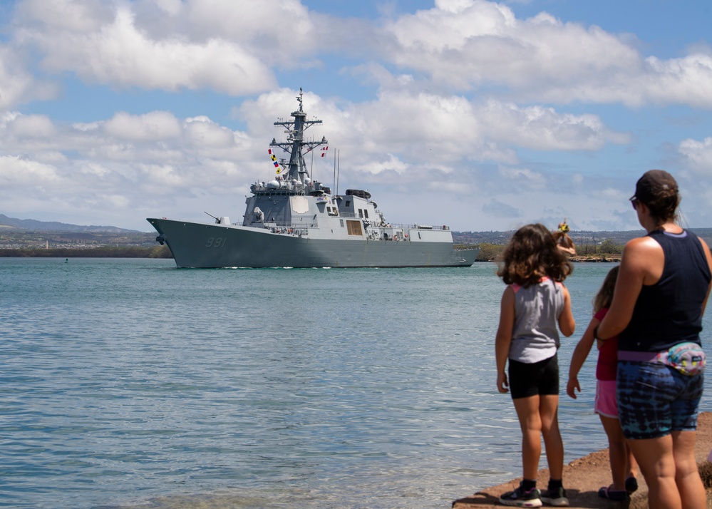 ROKS Sejong The Great departs Pearl Harbor for RIMPAC 2022