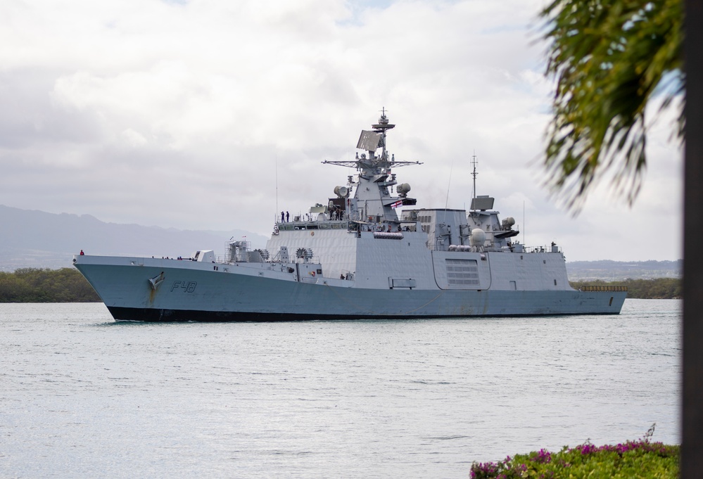 INS Satpura (F 48) departs Pearl Harbor for RIMPAC 2022