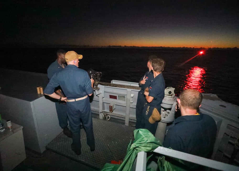 Cmdr. Seeger Fires Flare