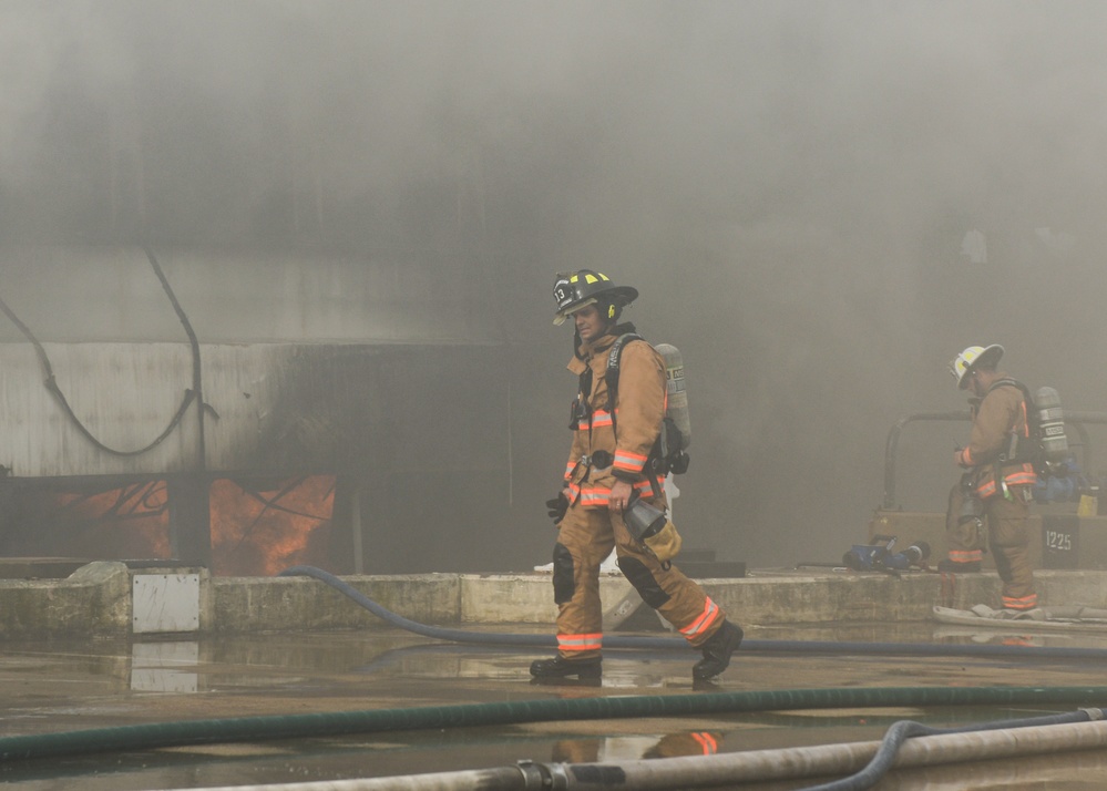 NAVSTA Norfolk Firefighters Combat Fire Aboard Spirit of Norfolk