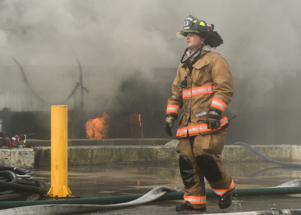 NAVSTA Norfolk Firefighters Combat Fire Aboard Spirit of Norfolk