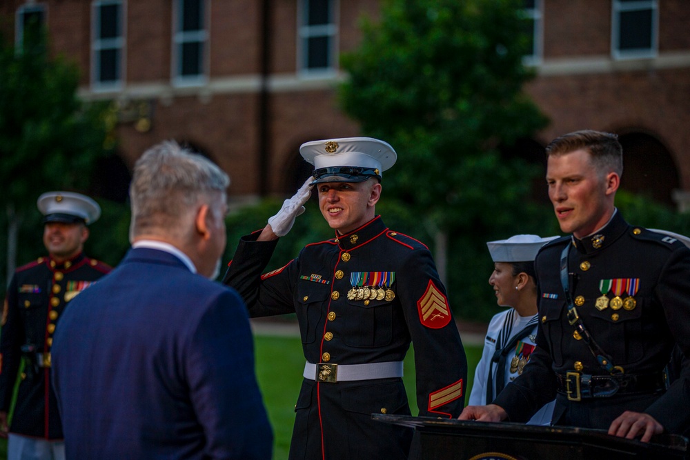 Another outstanding Friday Evening Parade by the Barracks Marines