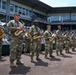 35th Infantry Division Band plays the national anthem at the Kansas City Monarchs baseball game