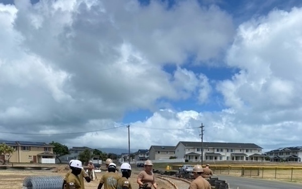 Seabees, ROK Sailors Construct Sidewalk during RIMPAC 2022