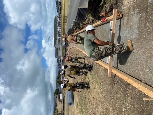Seabees, ROK Sailors Construct Sidewalk during RIMPAC 2022