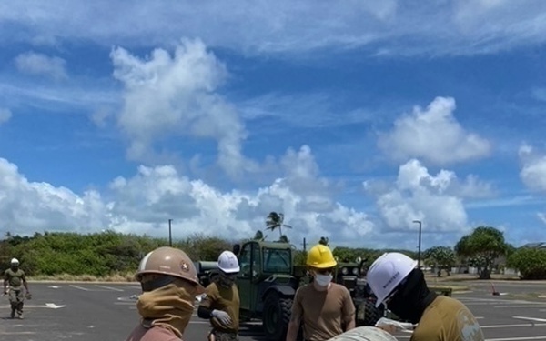 U.S. Seabees Construct Fence during RIMPAC 2022