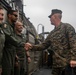 Brigadier General Ryan Rideout visits the 13th MEU while embarked on USS Makin