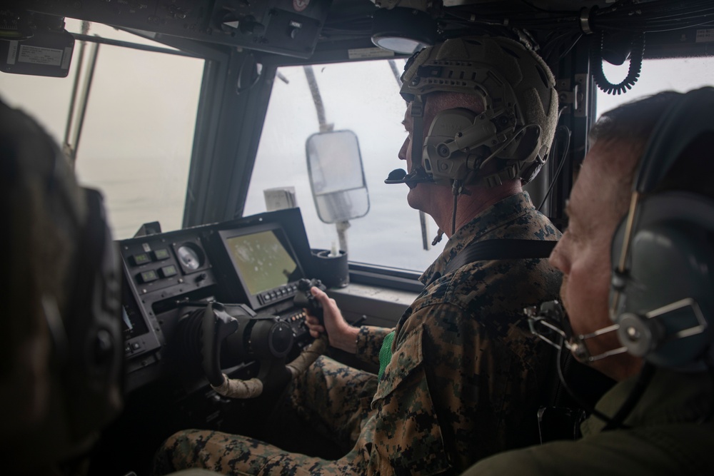 Brigadier General Ryan Rideout visits the 13th MEU while embarked on USS Makin