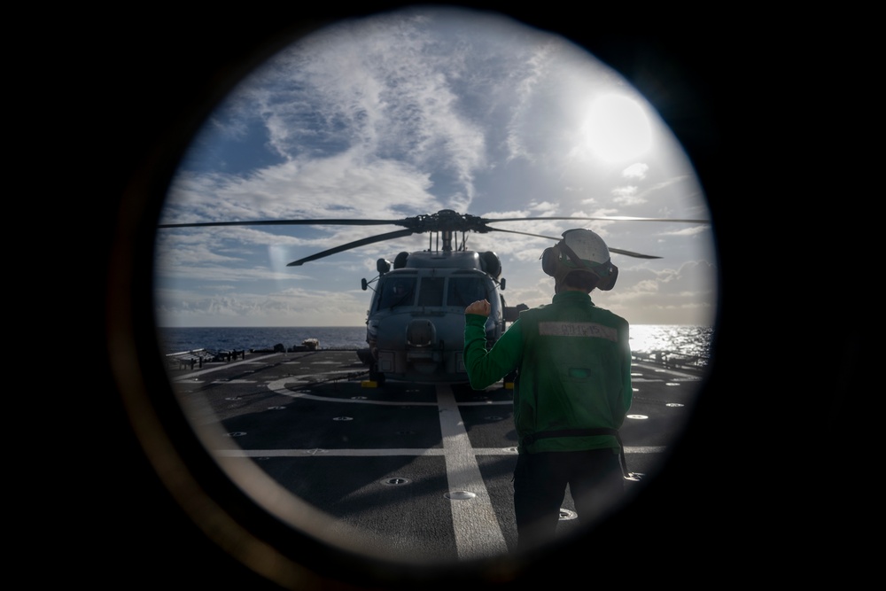 USCGC Midgett and U.S. Navy conduct flight operations